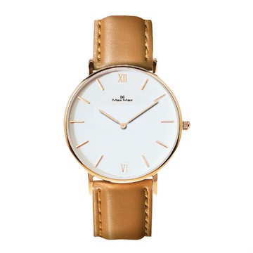Max Max MAS7025-3 時尚簡約皮帶腕錶-駝色 40mm｜樂天全館特惠中★指定刷卡回饋10%