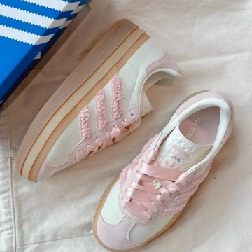 ADIDAS GAZELLE BOLD 緞帶 少女粉 厚底增高 芭蕾風 愛迪達 女鞋 JR8374