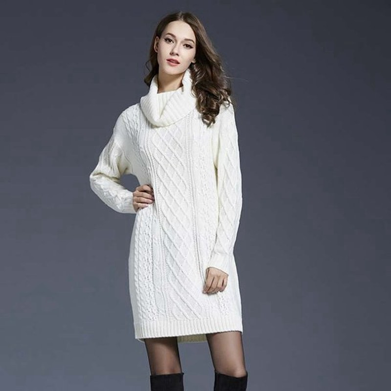 全6色 6サイズ オフタートルニットワンピース ケーブル編み ロングニット ニットワンピース チュニック ニット セーター ロングニット タートルネッ 通販 Lineポイント最大get Lineショッピング