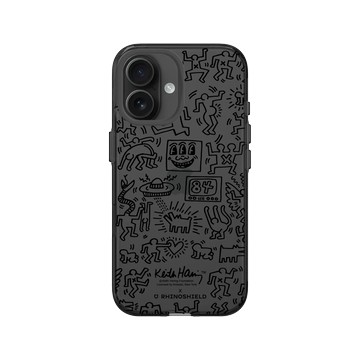 iPhone 16 Clear (相機按鈕) 酷墨灰 - Keith Haring - Line Art