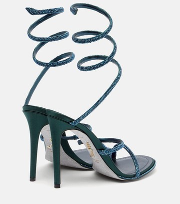 Rene Caovilla Cleo 105 embellished satin sandals