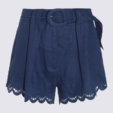 Farm Rio Blue Linen Shorts