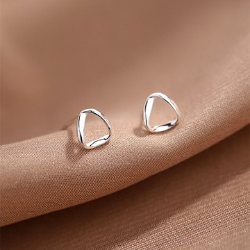 Sweet Air H43 日韓流行耳飾 S925銀針 簡約小巧三角線條造型 耳針 耳