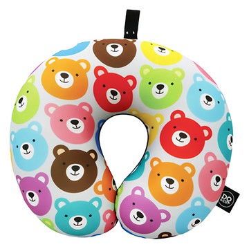 DQ&Co 緩衝顆粒護頸枕 U行枕 聚酯纖維  繽紛熊  31 x 28 x 10cm