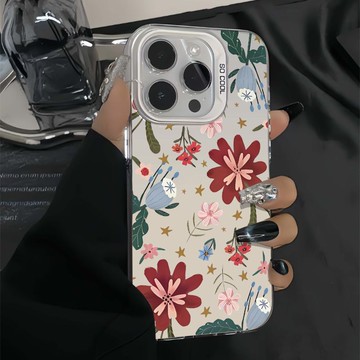 免運+隔日🚚元氣手機殼 藝術塗鴉花朵 適用於蘋果17promax 16Pro 15plus 14 13 12 11防摔