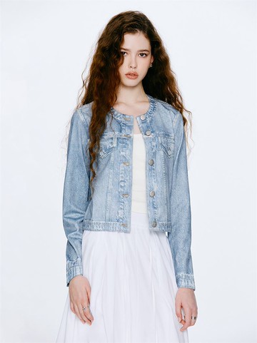 率性時尚仿牛仔印花外套