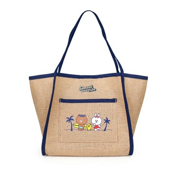 PG x Line Friends 夏日派對系列 亞麻托特包