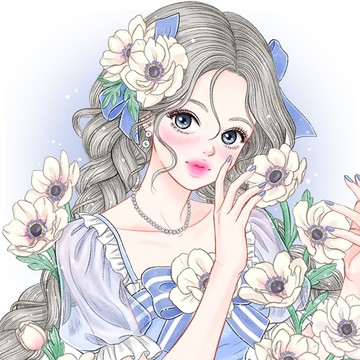 銀蓮花(半身)貼紙