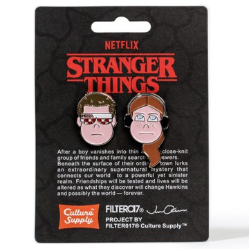 FILTER017 x Stranger Things x Jun Oson 怪奇物語 伊萊雯與麥克絲 胸針組 (2入)