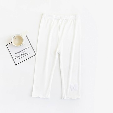 FANMOU - 涼感七分內搭褲-翩翩蝴蝶-白色