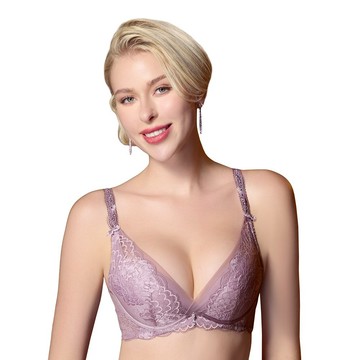 SWEAR 思薇爾 花都夢蝶系列 B-E罩 軟鋼圈 涼感 蕾絲 刺繡 集中 包覆 女內衣 (粉芯藕)