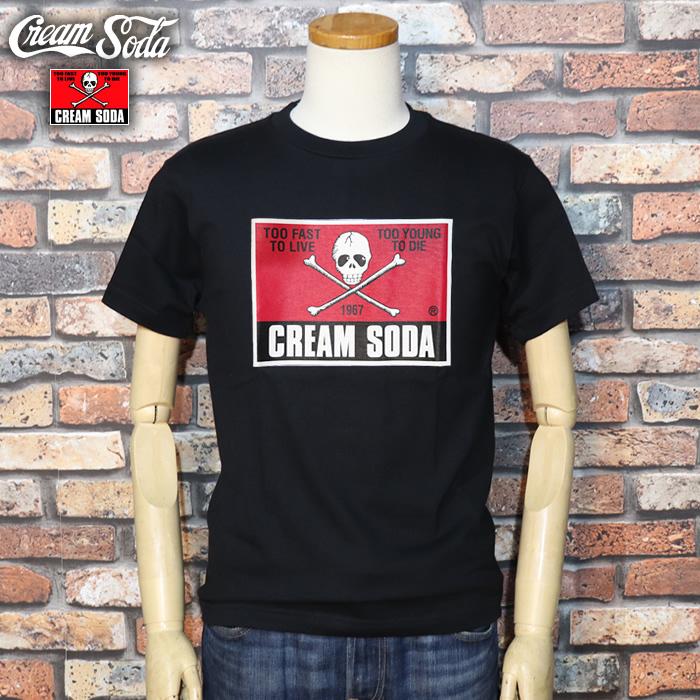 CREAM SODA/クリームソーダ ◇CS角ドクロTシャツBLACK◇ PD00T-01BLACK ...