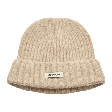 ONEDER 旺達棉品 韓版針織毛帽-6 聚酯纖維60% 彈性纖維2% 聚丙烯纖維30% 羊毛8%  22 x 24cm  米白