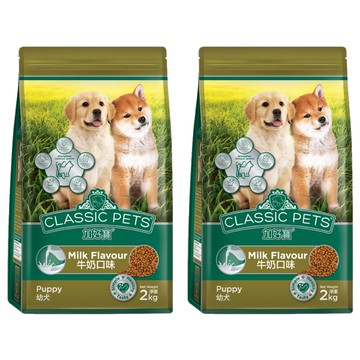 CLASSIC PETS 加好寶 幼犬乾狗糧 牛奶口味 Omega 6和鋅 均衡的碳水化合物  2kg  2袋
