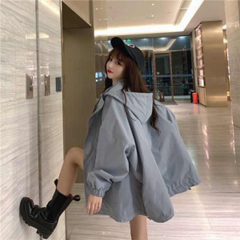韓国 ファッション レディース ジャンパー ジャケット アウター フード付き 大きいサイズ ゆったり カジュアル シンプル スポーティ 通販 Lineポイント最大4 0 Get Lineショッピング