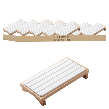 竹製硅藻土吸水置物架  珍珠白  10個