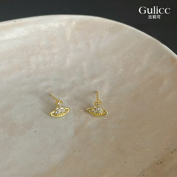 Gulicc 耳環 輕奢滿鑽 迷你土星