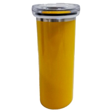 guzzini 隨行車載保溫瓶 304不鏽鋼 PCTA共聚酯 PP材質  暖陽黃  350ml  1個