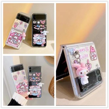 適用三星zflip3手機殼折疊z flip3手機膜F7110折疊屏美樂蒂玉桂狗