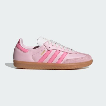 Kixpress-Adidas Samba Og W 女 運動休閒鞋 德訓鞋 復古 膠底 舒適 粉紅 [JS4091]