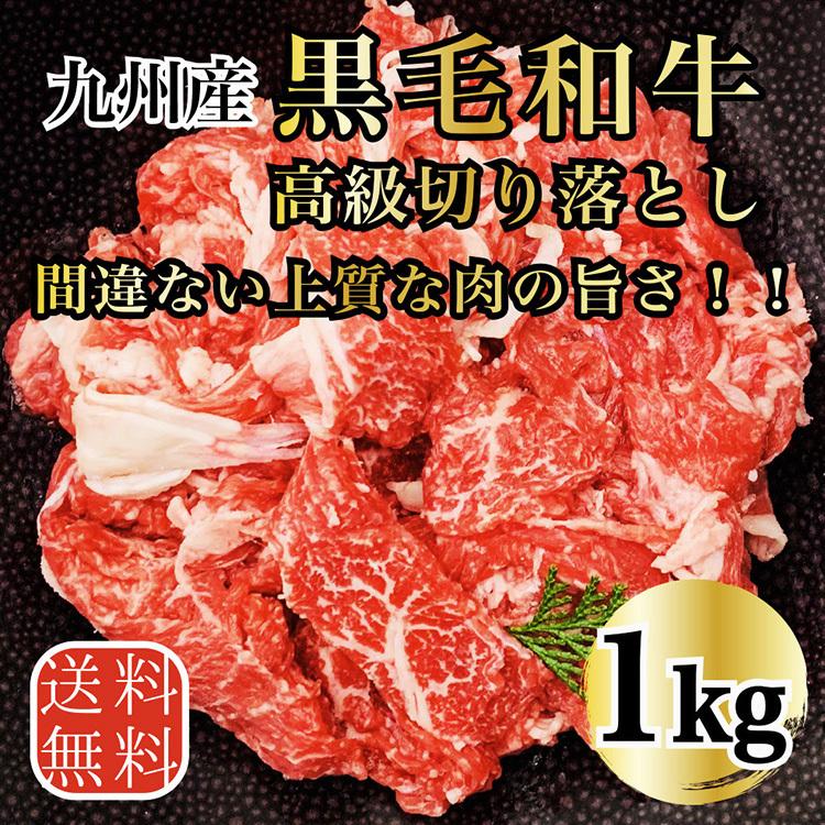 送料無料 九州産黒毛和牛切り落とし１k g 九州から直送