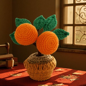 新年鈎織小盆栽