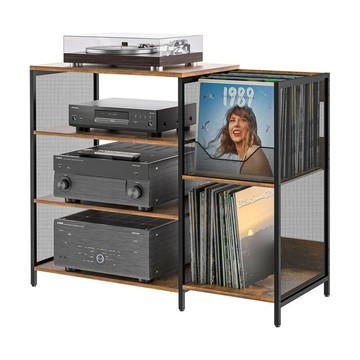 公司貨 開票 新款唱片機置物架唱片功放機桌黑膠唱片收納架客廳CD機架鐵木 SFY AL9/20 快速出貨
