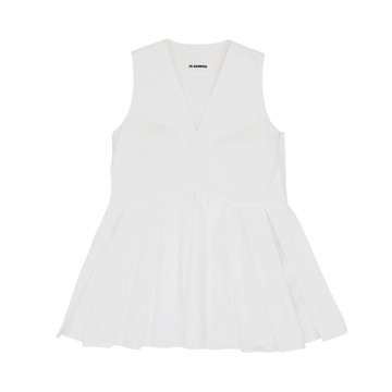 Jil Sander W 棉質百褶無袖上衣