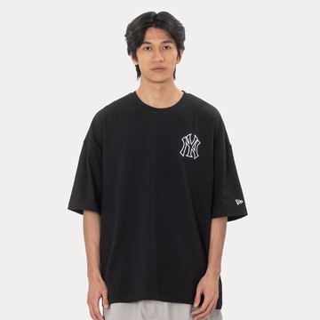 NEW ERA 男女 寬版短袖上衣 MLB ARCH 紐約洋基 黑 NE15165194