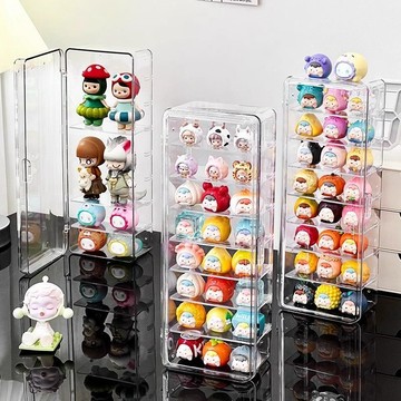 ✨【防塵透明多層展示盒】亞克力大容量帶蓋收納架 桌面公仔模型擺件收納神器 台灣出貨 0330