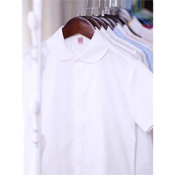 兒童襯衫女童春夏長短袖純白色襯衣中小學生校服圓翻領女生學院風