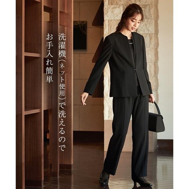 喪服 レディース ブラックフォーマル 礼服 パンツスーツ 洗える  