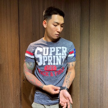 美國百分百【全新真品】 極度乾燥 Superdry T恤 上衣 T-shirt 短袖 復古LOGO 短T 麻灰 AL43