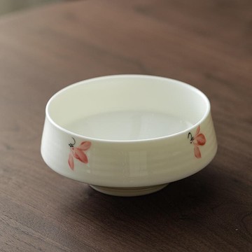 快速出貨 臺灣現貨手繪玉蘭揚之育瓷建水查洗小號陶瓷水盂筆洗家用桌面查渣缸廢水缸