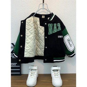 男童外套秋冬款2025新款帥氣兒童夾棉夾克秋裝男孩寶寶加厚棒球服