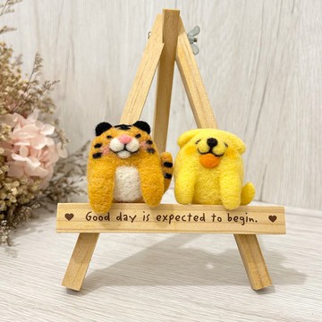 口袋小動物 黃金獵犬小太陽 小老虎 羊毛氈別針 胸針 療癒 送禮