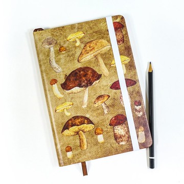 【牛肝菌蘑菇】水彩插畫 蘑菇自然圖鑑精裝硬皮筆記簿