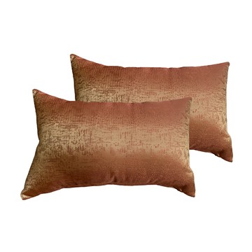 J&N 優雅亮麗腰枕 100%聚酯纖維 2入 雙面材質 外套可拆洗 包覆式拉鏈安全使用  45 x 30cm  金橘色