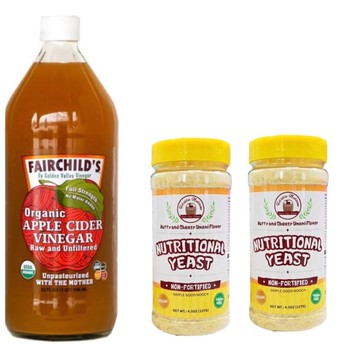 費爾先生有機蘋果醋 946ml/瓶+自然醫生 營養酵母粉 127g x 2瓶