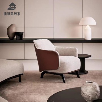 輕奢 咖啡廳休閑客廳單人 沙發椅 售樓處部接待洽談沙發一桌四椅組合qxm8091