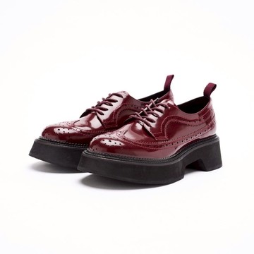WINGTIP BROGUES SHOES POLISHED BURGUNDY 45mm厚底皮鞋 增高皮鞋推薦 41