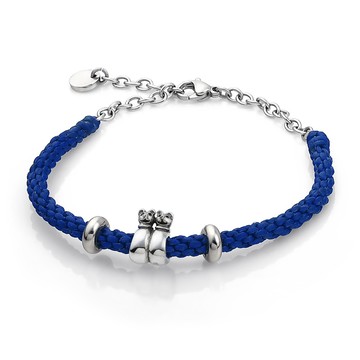 手鍊．手工編織．蠶絲蠟繩．純銀．貓咪