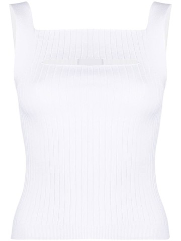 Patou - cut-out ribbed tank top - women - Elastane/Cotton/Polyamide - S - White