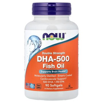 NOW Foods, 雙倍功效 DHA-500 魚油，90 粒軟膠囊