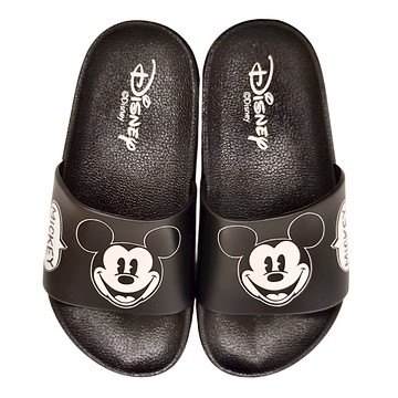 BORUI 柏睿鞋業 米奇印刷造型防水拖鞋 121215  18  黑色