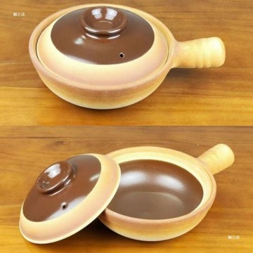 傳統手工粗陶煲仔飯土砂鍋家用單柄小沙煲帶手柄廣東老式淺瓦