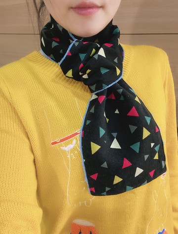 三角細絨短圍巾