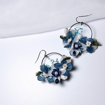 瀞鳶 • 押花手工耳環