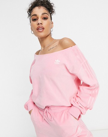 Adidas off 2025 the shoulder sweatshirt