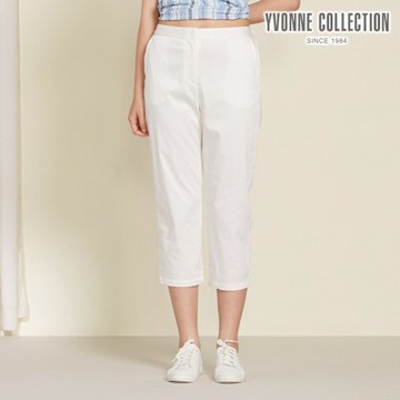 YVONNE 以旺傢飾 絲光棉彈性八分褲-白（M/L）
